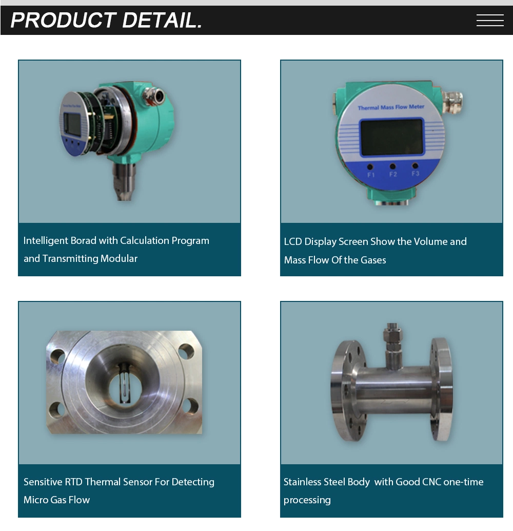 Thread Connection Thermal Gas Flowmeter Gas Mass Flow Meter for Oxygen