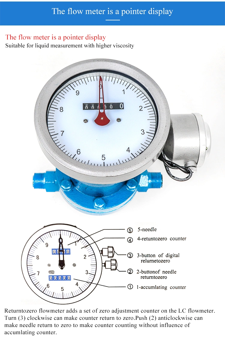 Analog Output Diesel Fuel Oil Flow Meter Oval Gear Flowmeter Supplier Low Cost Positive Displacement Heavy Fuel Oil Oval Gear Flow Meter